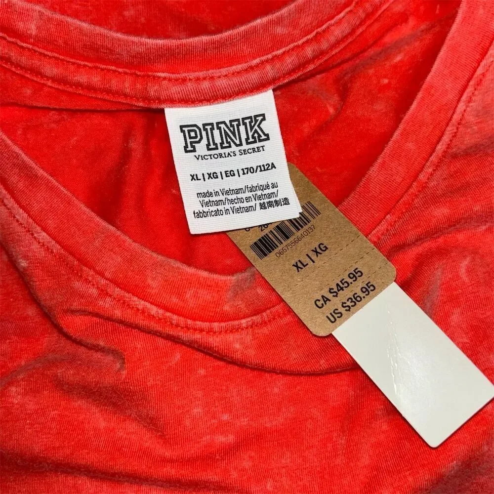 Victoria's Secret PINK Sleeveless Ruched Drawstring Dress Coral Orange XL - Picture 8 of 9